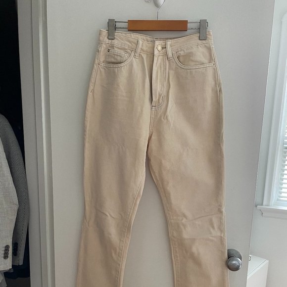 WeWoreWhat The Icon Jean in Camp Cream White, Size 26 - Picture 1 of 6